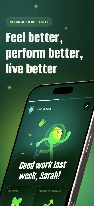 Betterfly App Store card: Feel better, perform better, live better